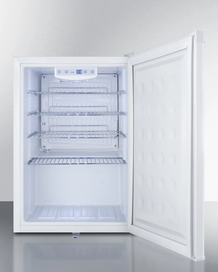 Summit FF31L7BI Commercial Style Built-In Capable Compact All-Refrigerator In White With Digital Thermostat
