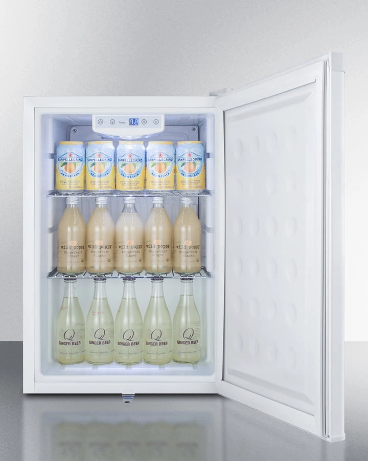 Summit FF31L7BI Commercial Style Built-In Capable Compact All-Refrigerator In White With Digital Thermostat