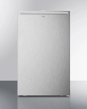 Summit FF511L7SSHHADA Commercially Listed Ada Compliant 20" Wide Counter Height All-Refrigerator, Auto Defrost With A Lock, Stainless Steel Door, Horizontal Handle, And White Cabinet Undercounter Refrigerators 24 inch undercounter fridge for kitchen