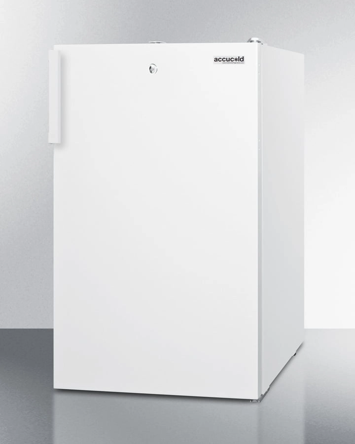 Summit FF511LBI 20" Wide Built-In Undercounter All-Refrigerator For General Purose Use, Auto Defrost With A Lock And White Finish