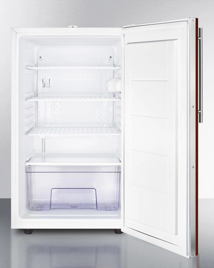 Summit FF511LBIIFADA 20" Wide Counter Height All-Refrigerator For General Purose Use, Auto Defrost With A Lock And Integrated Door Frame For Full Overlay Panels
