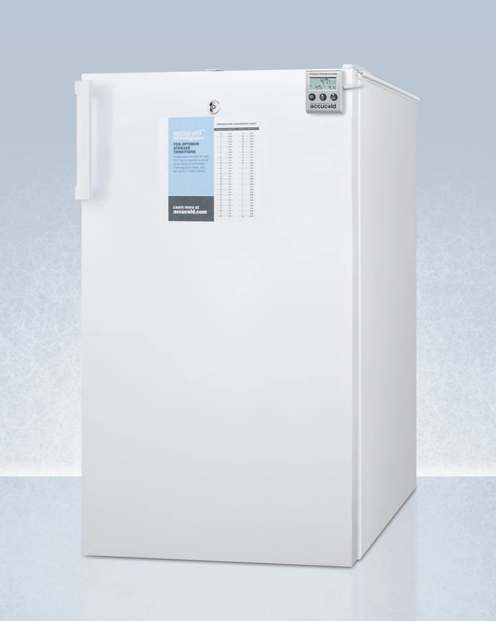 Summit FF511LBIMED 20" Wide All-Refrigerator For Built-In Use, With A Digital Thermostat, Internal Fan, Lock, Temperature Alarm, And Hospital Grade Plug