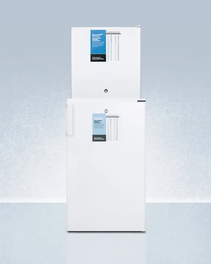 Summit FF511LFS24LSTACKPRO Ff511Lpro Auto Defrost All-Refrigerator With Digital Controls And Compact Manual Defrost Fs24Lpro All-Freezer With Stacking Rack, Both With Factory-Installed Probe Holes Undercounter Refrigerators 24 inch undercounter fridge for 