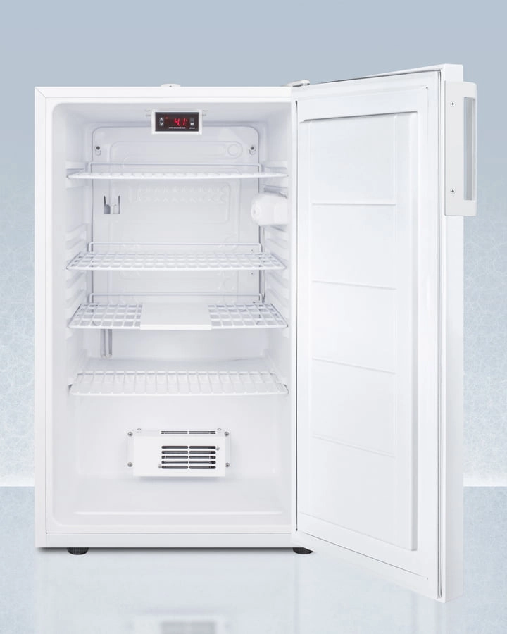 Summit FF511LPLUS2 20" Wide Counter Height All-Refrigerator, Auto Defrost With An Internal Fan, Thermometer, And Lock
