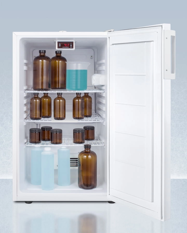 Summit FF511LPLUS2 20" Wide Counter Height All-Refrigerator, Auto Defrost With An Internal Fan, Thermometer, And Lock