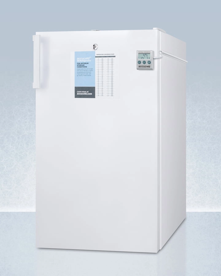 Summit FF511LPLUS2ADA Ada Compliant 20" Wide Counter Height All-Refrigerator, Auto Defrost With An Internal Fan, Nist Calibrated Thermometer, And Lock