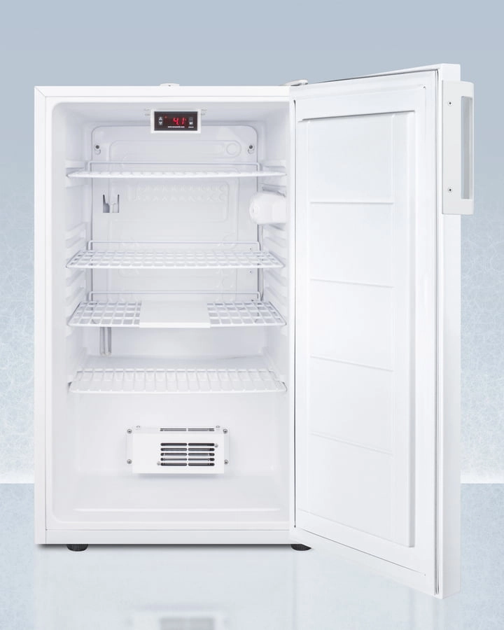 Summit FF511LPLUS2ADA Ada Compliant 20" Wide Counter Height All-Refrigerator, Auto Defrost With An Internal Fan, Nist Calibrated Thermometer, And Lock