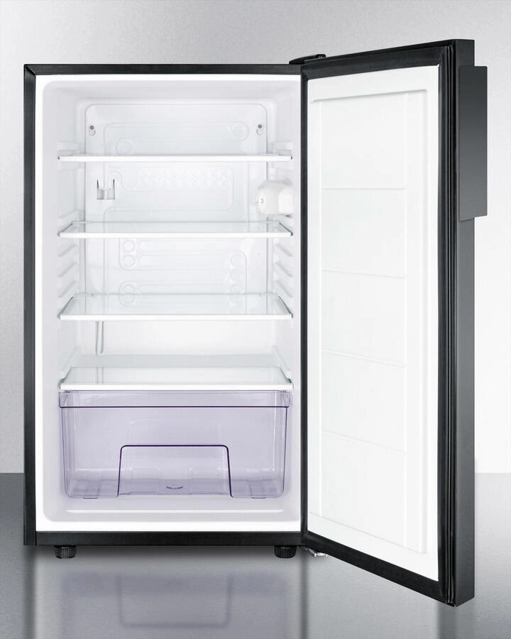 Summit FF521BL7ADA Commercially Listed Ada Compliant 20" Wide Counter Height All-Refrigerator, Auto Defrost With A Lock And Black Exterior