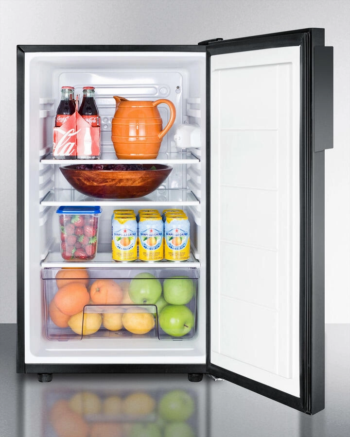 Summit FF521BL7ADA Commercially Listed Ada Compliant 20" Wide Counter Height All-Refrigerator, Auto Defrost With A Lock And Black Exterior