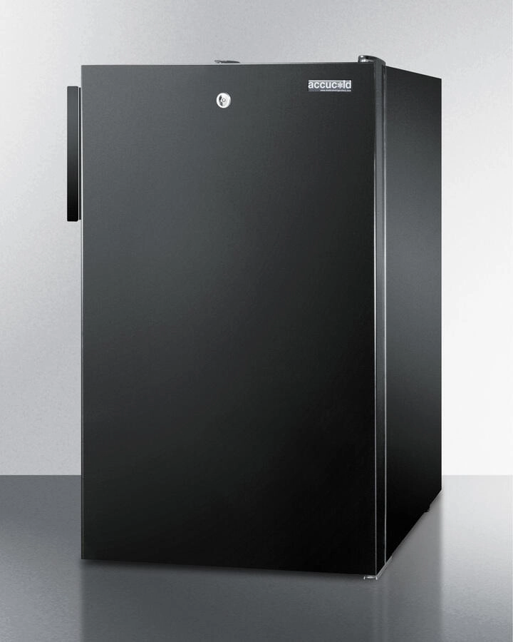 Summit FF521BL7ADA Commercially Listed Ada Compliant 20" Wide Counter Height All-Refrigerator, Auto Defrost With A Lock And Black Exterior