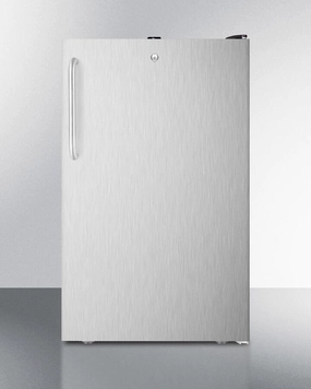 Summit FF521BL7SSTB Commercially Listed 20" Wide Counter Height All-Refrigerator, Auto Defrost With A Lock, Stainless Steel Door, Towel Bar Handle, And Black Cabinet Undercounter Refrigerators 24 inch undercounter fridge for kitchen