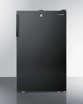 Summit FF521BLBI 20" Wide Built-In Undercounter All-Refrigerator For General Purpose Use, Auto Defrost With A Lock And Black Finish Undercounter Refrigerators 24 inch undercounter fridge for kitchen