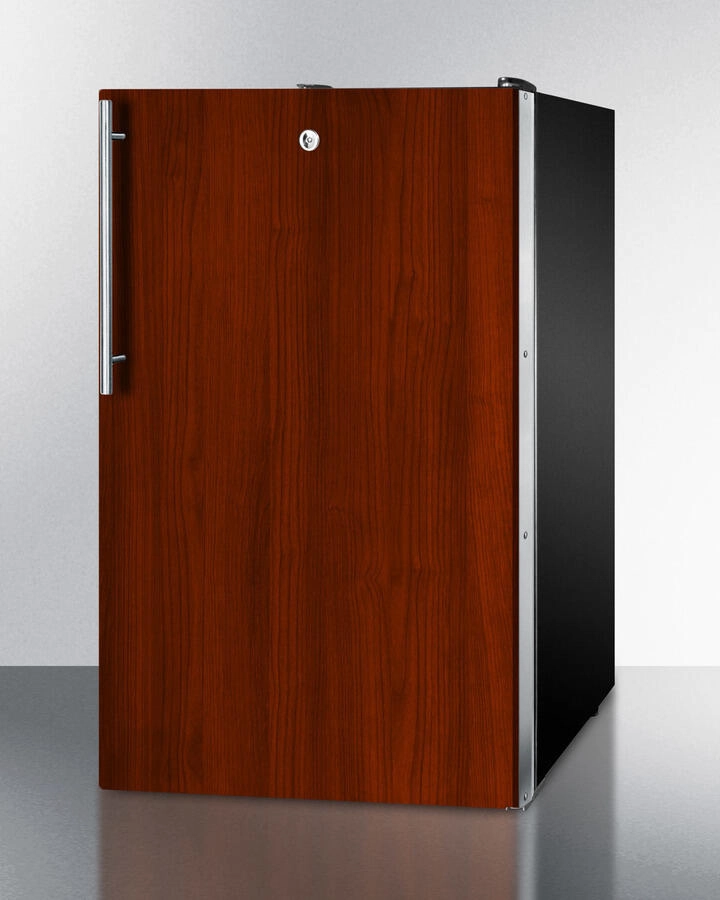 Summit FF521BLBIIFADA 20" Wide Counter Height All-Refrigerator For General Purpose Use, Auto Defrost With A Lock And Integrated Door Frame For Full Overlay Panels