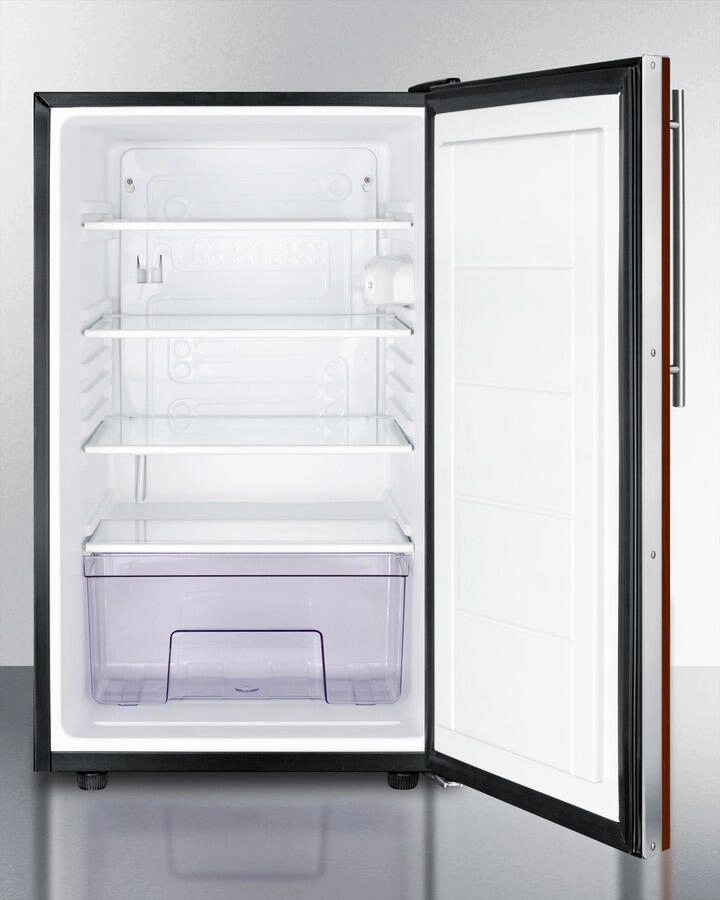 Summit FF521BLBIIFADA 20" Wide Counter Height All-Refrigerator For General Purpose Use, Auto Defrost With A Lock And Integrated Door Frame For Full Overlay Panels