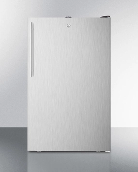 Summit FF521BLSSHVADA Ada Compliant 20" Wide Counter Height All-Refrigerator For General Purpose Use, Auto Defrost With A Lock, Stainless Steel Door, Thin Handle, And Black Cabinet Undercounter Refrigerators 24 inch undercounter fridge for kitchen