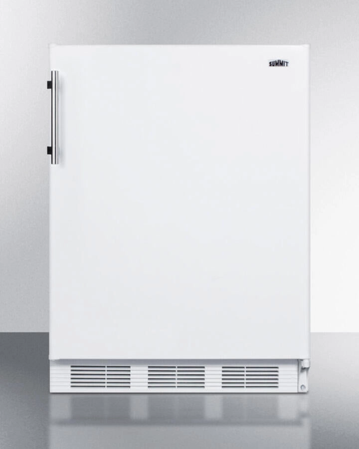 Summit FF61BIADA Ada Compliant Built-In Undercounter All-Refrigerator For Residential Use, Auto Defrost With Deluxe Interior And White Exterior Finish Undercounter Refrigerators 24 inch undercounter fridge for kitchen