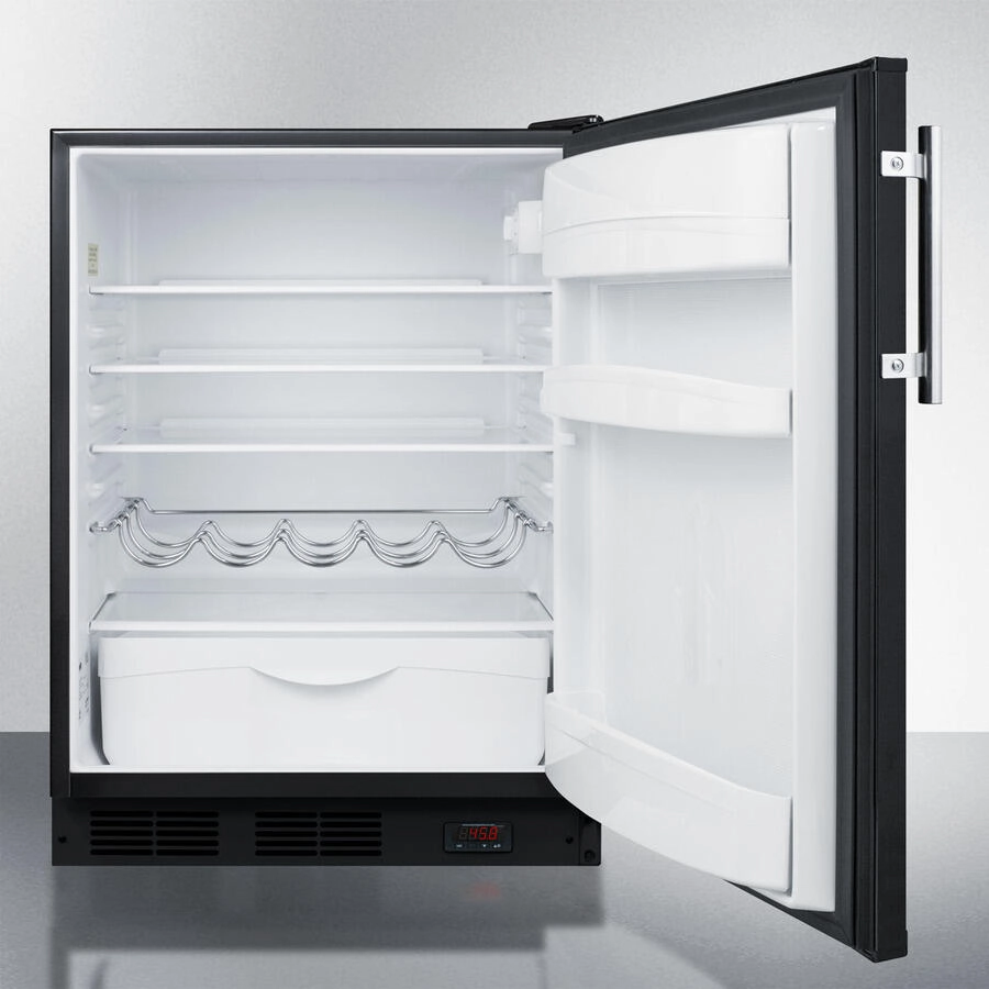 Summit FF63BDTPUBADA Freestanding Ada Compliant Craft Beer Pub Cellar In Black With Digital Thermostat And Deluxe Interior