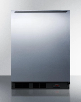 Summit FF63BDTPUBSSHHADA Freestanding Ada Compliant Craft Beer Pub Cellar With Black Cabinet, Stainless Steel Door, Horizontal Handle, Digital Thermostat, And Deluxe Interior Undercounter Refrigerators 24 inch undercounter fridge for kitchen
