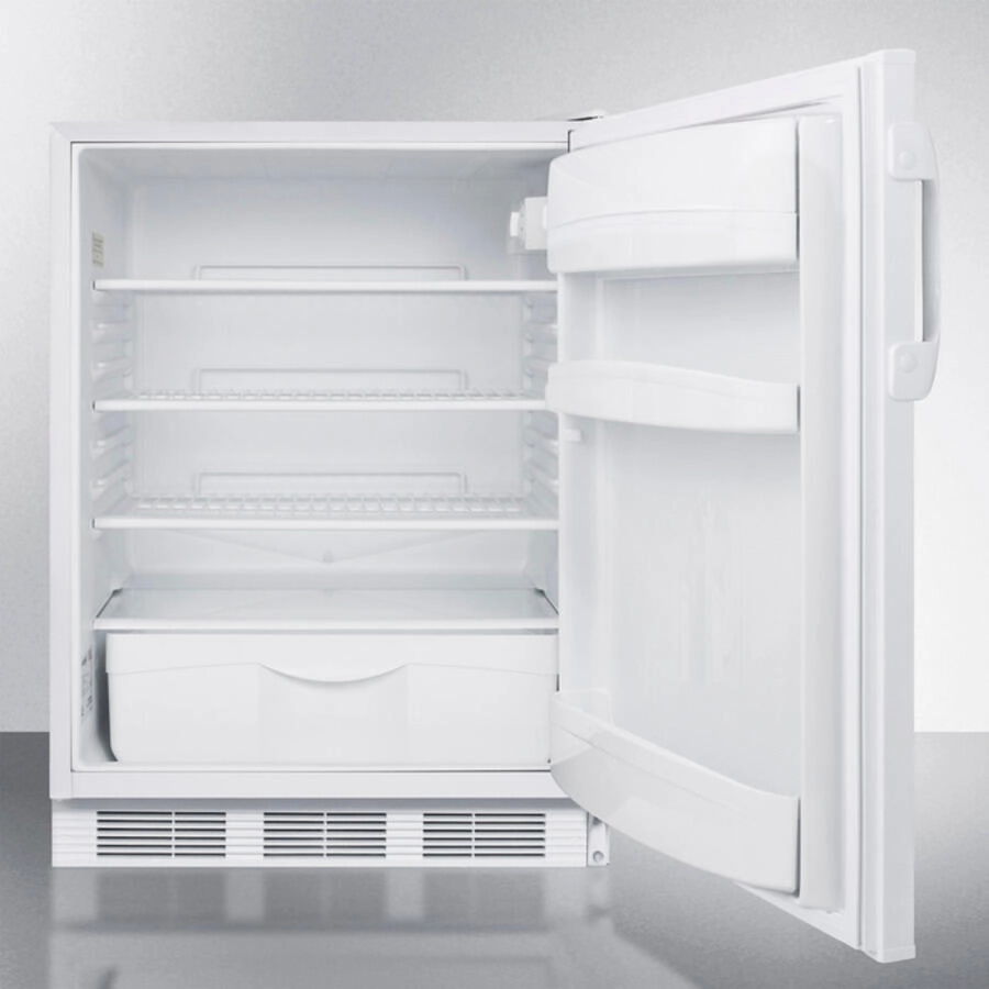 Summit FF67ADA Ada Compliant Commercial All-Refrigerator For Freestanding General Purpose Use, With Automatic Defrost Operation And White Exterior