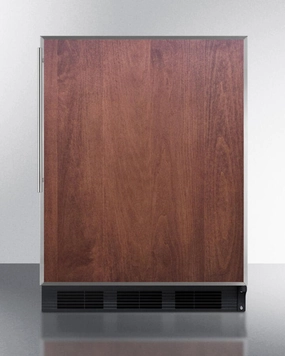 Summit FF6BBIFRADA Ada Compliant All-Refrigerator For Built-In General Purpose Use, Auto Defrost W/Ss Door Frame For Slide-In Panels And Black Cabinet Undercounter Refrigerators 24 inch undercounter fridge for kitchen