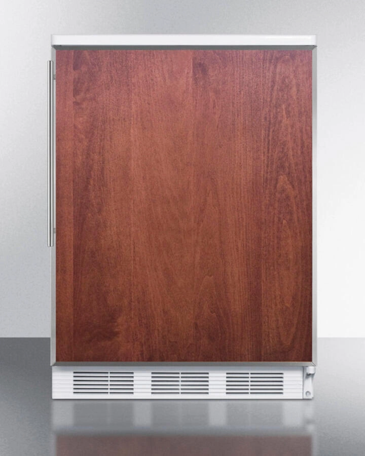Summit FF6BIFR Built-In Undercounter All-Refrigerator For General Purpose Use, Auto Defrost W/Ss Door Frame For Slide-In Panels And White Cabinet Undercounter Refrigerators 24 inch undercounter fridge for kitchen