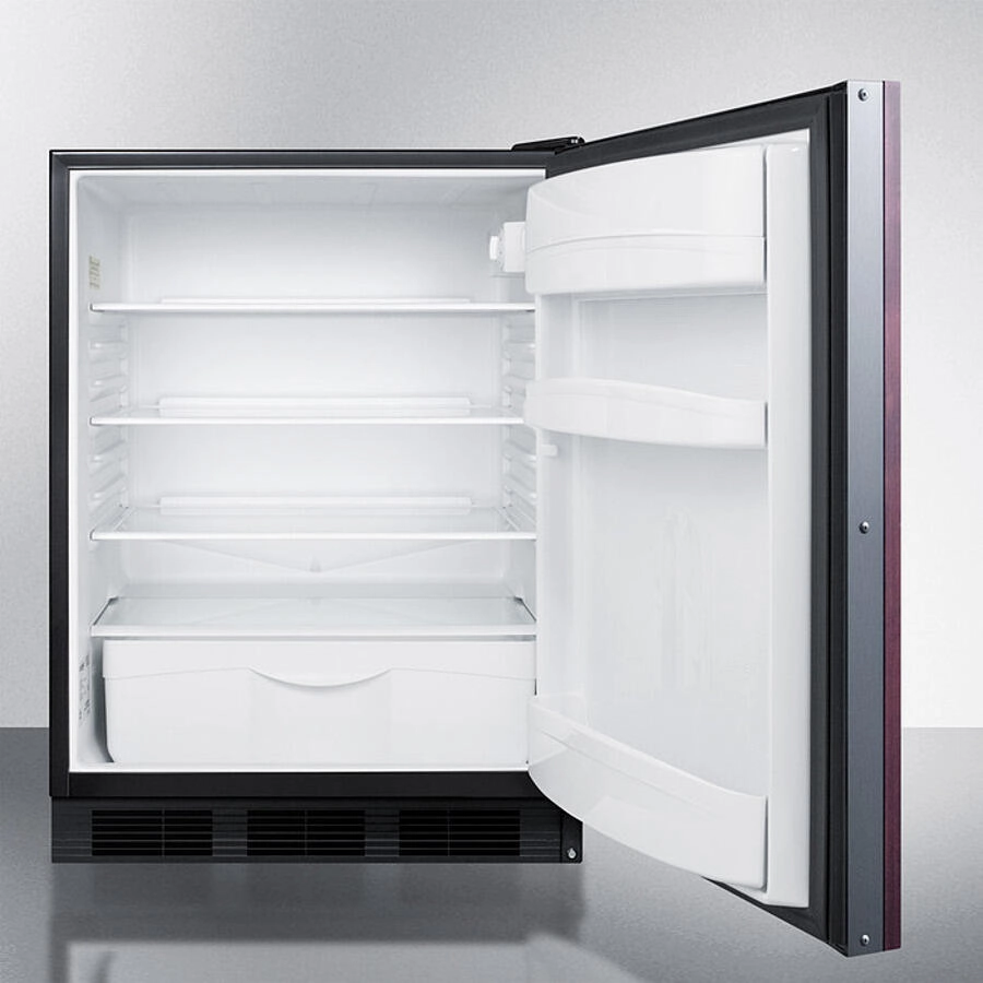 Summit FF6BKBIIFADA Ada Compliant All-Refrigerator For Built-In General Purpose Use, Auto Defrost W/Integrated Door Frame For Overlay Panels And Black Cabinet