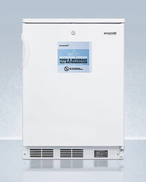 Summit FF6LW7NZ Commercially Approved Nutrition Center Series All-Refrigerator In White For Freestanding Use, With Front Lock And Digital Temperature Display Undercounter Refrigerators 24 inch undercounter fridge for kitchen