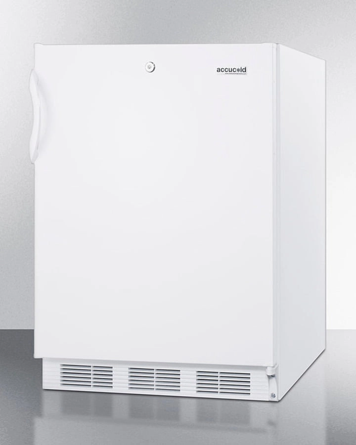 Summit FF6LWADA Ada Compliant All-Refrigerator For Freestanding General Purpose Use, With Lock, Automatic Defrost Operation And White Exterior