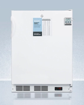 Summit FF6LWPLUS2ADA 24" Wide Freestanding Ada Height All-Refrigerator In White, Auto Defrost With A Lock, Nist Calibrated Thermometer, Digital Thermostat, Door Storage, And Internal Fan Undercounter Refrigerators 24 inch undercounter fridge for kitch