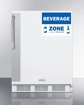 Summit FF6W7BZADA 24" Wide All-Refrigerator, Ada Height Undercounter Refrigerators 24 inch undercounter fridge for kitchen