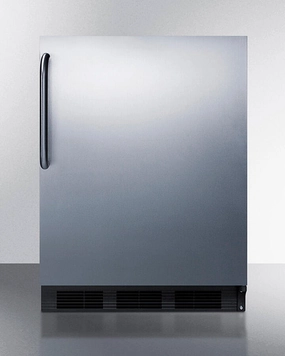 Summit FF7BKCSS Commercially Listed Built-In Undercounter All-Refrigerator For General Purpose Use With Stainless Steel Exterior, Towel Bar Handle, And Automatic Defrost Undercounter Refrigerators 24 inch undercounter fridge for kitchen