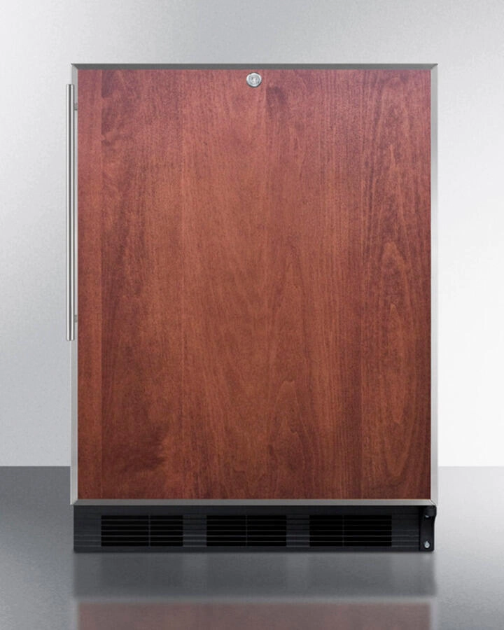 Summit FF7LBLBIFRADA Ada Compliant Built-In Undercounter All-Refrigerator For General Purpose/Commercial Use, Auto Defrost W/Ss Frame For Slide-In Panels, Lock, Black Cabinet Undercounter Refrigerators 24 inch undercounter fridge for kitchen