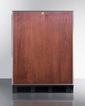Summit FF7LBLBIFRADA Ada Compliant Built-In Undercounter All-Refrigerator For General Purpose/Commercial Use, Auto Defrost W/Ss Frame For Slide-In Panels, Lock, Black Cabinet Undercounter Refrigerators 24 inch undercounter fridge for kitchen