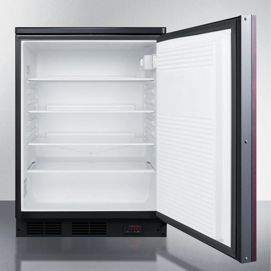 Summit FF7LBLBIPUBIF Commercially Approved Built-In Undercounter Craft Beer Pub Cellar With Digital Thermostat, Panel-Ready Door, And Black Cabinet
