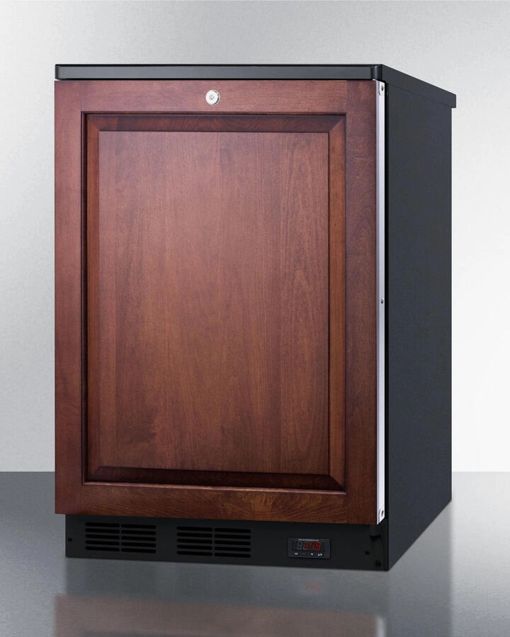 Summit FF7LBLBIPUBIF Commercially Approved Built-In Undercounter Craft Beer Pub Cellar With Digital Thermostat, Panel-Ready Door, And Black Cabinet