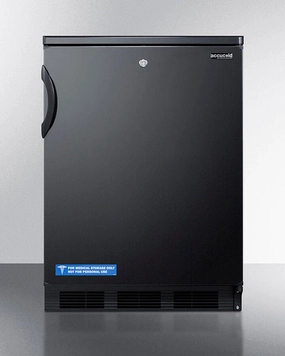 Summit FF7LBLK Commercially Listed Freestanding All-Refrigerator For General Purpose Use, With Front Lock, Automatic Defrost Operation And Black Exterior Undercounter Refrigerators 24 inch undercounter fridge for kitchen
