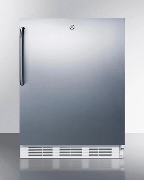 Summit FF7LCSSADA Ada Compliant Built-In Undercounter All-Refrigerator For General Purpose Or Commercial Use, Auto Defrost W/Ss Wrapped Exterior, Towel Bar Handle, And Lock Undercounter Refrigerators 24 inch undercounter fridge for kitchen