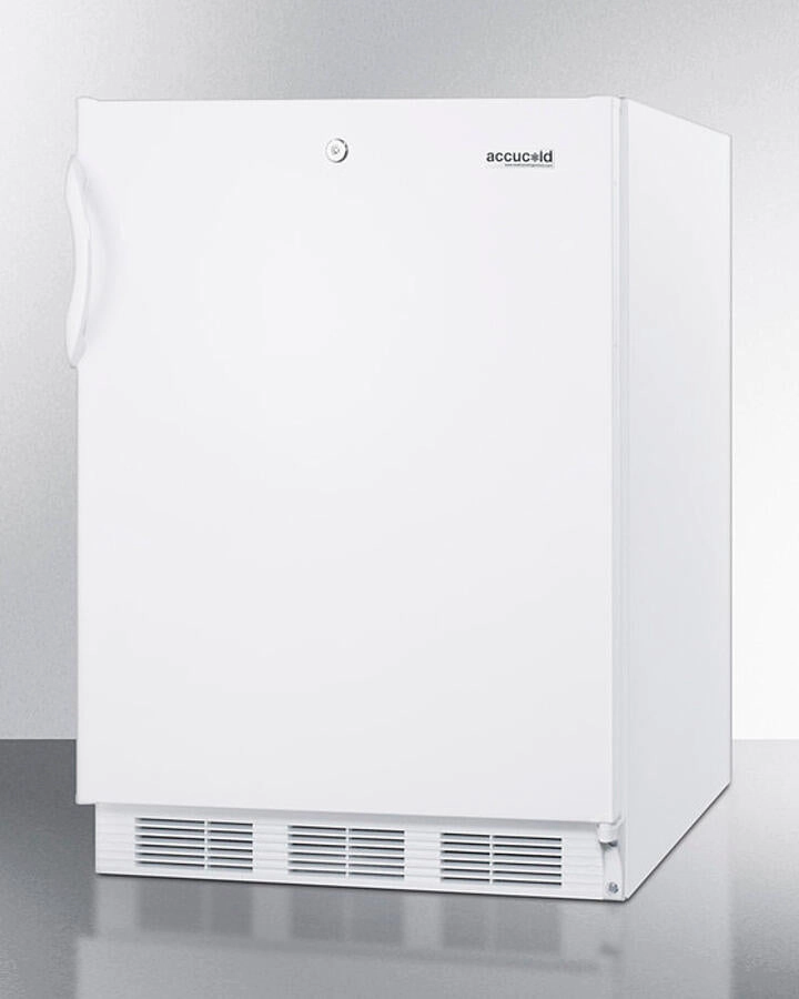 Summit FF7LWBIADA Ada Compliant Built-In Undercounter All-Refrigerator For General Purpose Or Commercial Use, With Lock, Auto Defrost Operation And White Exterior