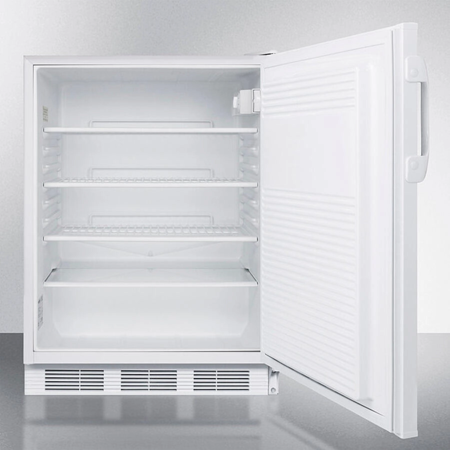 Summit FF7LWBIADA Ada Compliant Built-In Undercounter All-Refrigerator For General Purpose Or Commercial Use, With Lock, Auto Defrost Operation And White Exterior