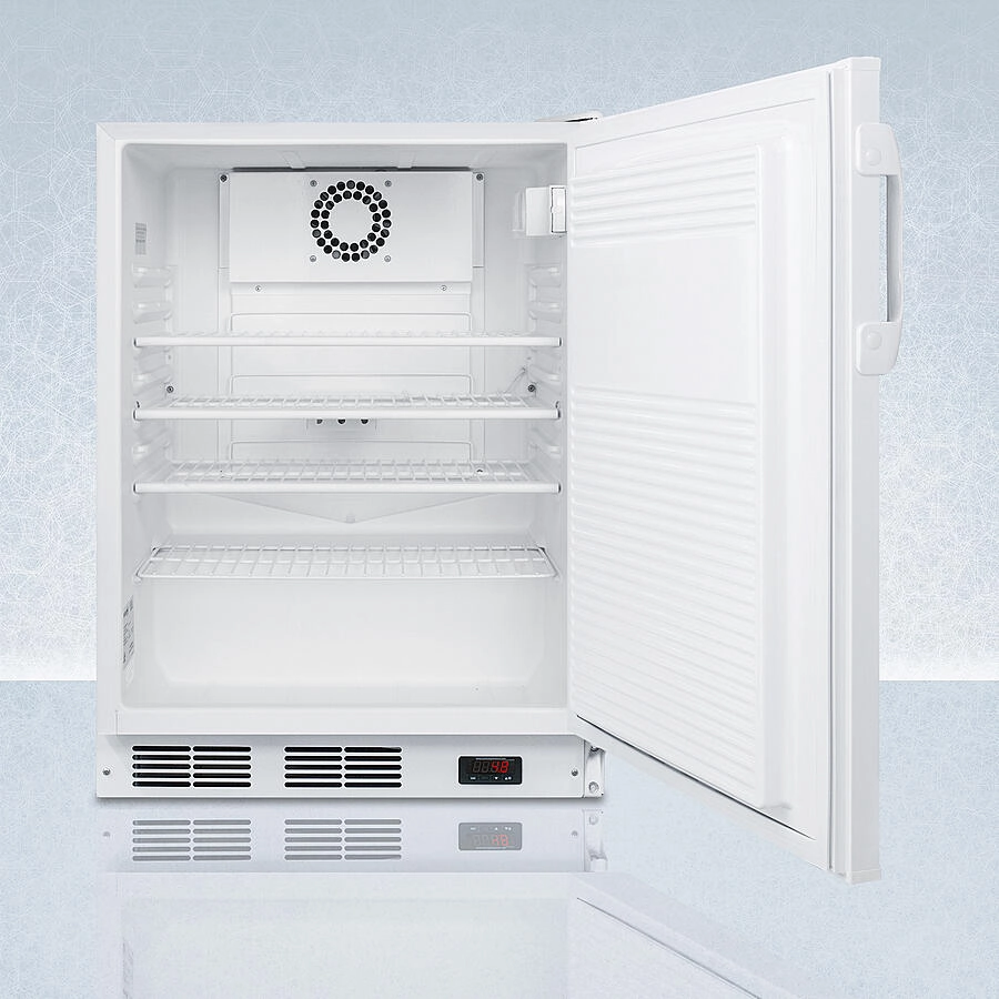 Summit FF7LWBIADAGP Ada Compliant Built-In Undercounter All-Refrigerator For General Purpose And Commercial Use, With Lock, Auto Defrost Operation, Internal Fan, Digital Thermostat, And White Exterior