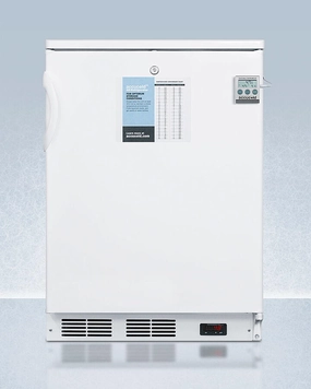 Summit FF7LWBIPLUS2 24" Wide Built-In All-Refrigerator In White, Auto Defrost With A Lock, Nist Calibrated Thermometer, Digital Thermostat, And Internal Fan Undercounter Refrigerators 24 inch undercounter fridge for kitchen