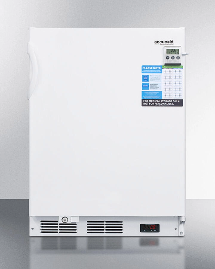 Summit FF7LWBIVACADA Built-In Ada Undercounter Medical All-Refrigerator For Temperature Stable Medical Storage, With Interior Basket Drawers, Internal Fan, Lock, And More Undercounter Refrigerators 24 inch undercounter fridge for kitchen