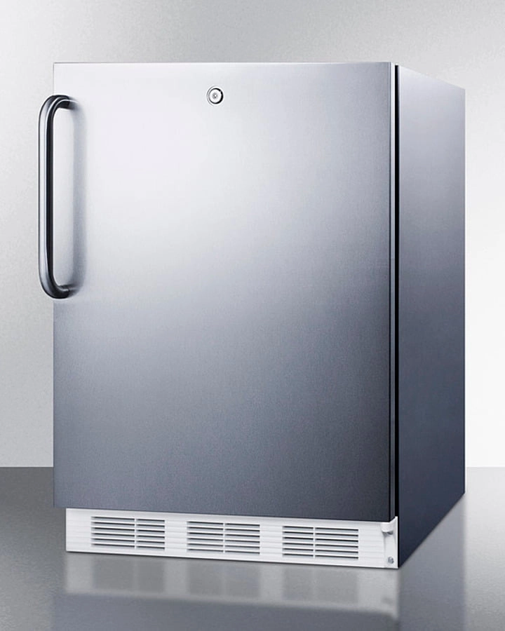 Summit FF7LWCSSADA Ada Compliant Built-In Undercounter All-Refrigerator For General Purpose Or Commercial Use, Auto Defrost W/Ss Wrapped Exterior, Towel Bar Handle, And Lock