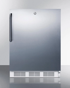 Summit FF7LWCSSADA Ada Compliant Built-In Undercounter All-Refrigerator For General Purpose Or Commercial Use, Auto Defrost W/Ss Wrapped Exterior, Towel Bar Handle, And Lock Undercounter Refrigerators 24 inch undercounter fridge for kitchen