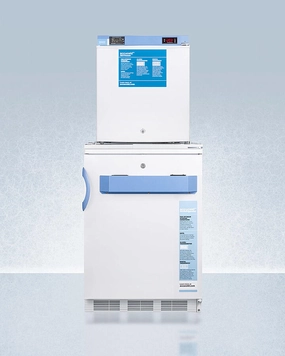 Summit FF7LWFS24LSTACKMED2 Stacked Combination Of Ff7Lwbimed2 Auto Defrost All-Refrigerator And Fs24Lmed2 Compact Manual Defrost All-Freezer, Both With Locks, Digital Controls, And Nist Calibrated Alarm/Thermometers Undercounter Refrigerators 24 inch under