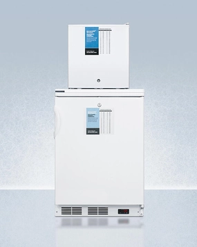 Summit FF7LWFS24LSTACKPRO Ff7Lwpro Auto Defrost All-Refrigerator With Digital Controls And Compact Manual Defrost Fs24Lpro All-Freezer With Stacking Rack, Both With Factory-Installed Probe Holes Undercounter Refrigerators 24 inch undercounter fridge for ki