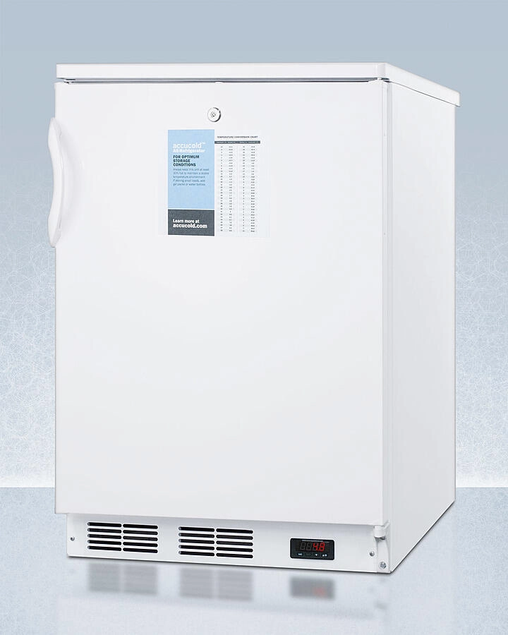 Summit FF7LWPRO 24" Wide Auto Defrost Commercial All-Refrigerator With Lock, Digital Thermostat, Internal Fan, And Access Port For User-Provided Monitoring Equipment