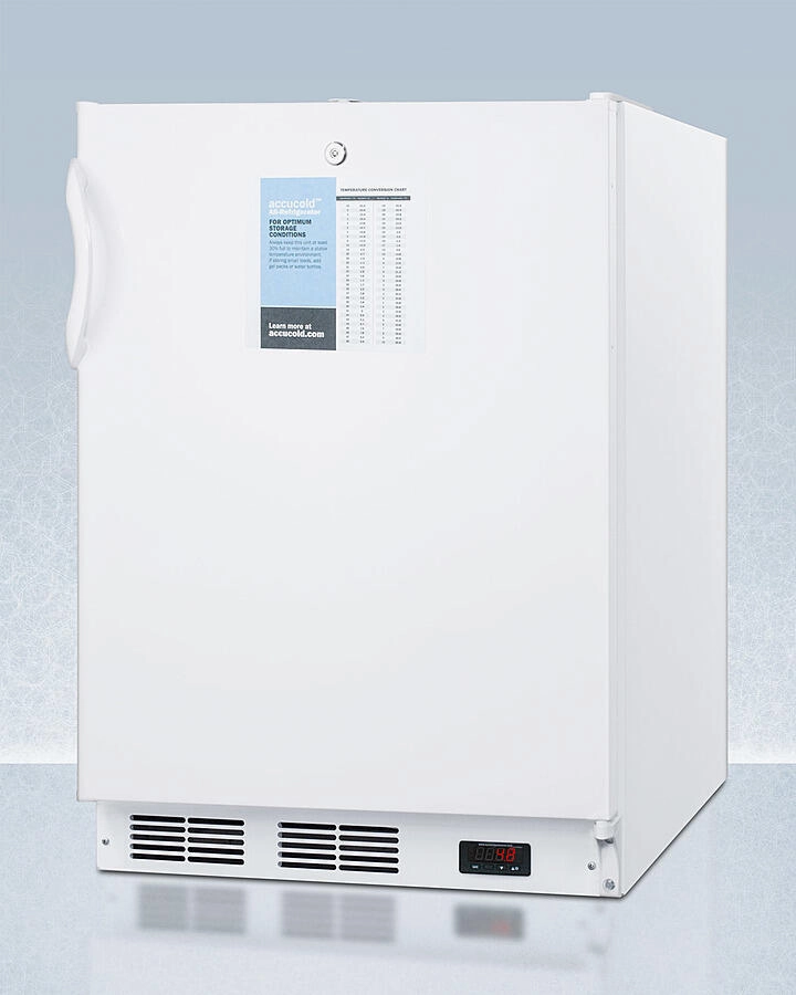 Summit FF7LWPROADA Ada Compliant 24" Wide Auto Defrost Commercial All-Refrigerator With Lock, Digital Thermostat, Internal Fan, And Access Port For User-Provided Monitoring Equipment