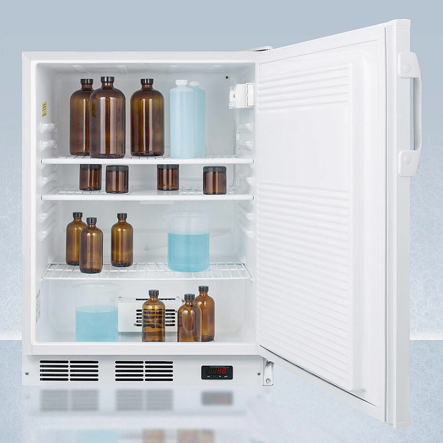 Summit FF7LWPROADA Ada Compliant 24" Wide Auto Defrost Commercial All-Refrigerator With Lock, Digital Thermostat, Internal Fan, And Access Port For User-Provided Monitoring Equipment