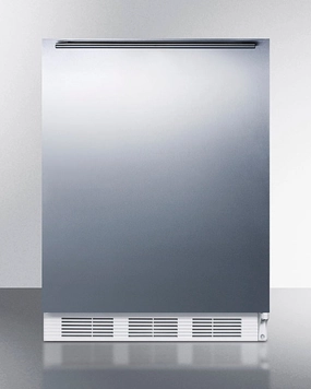 Summit FF7WBISSHHADA Ada Compliant Built-In Undercounter All-Refrigerator For General Purpose Or Commercial Use, Auto Defrost W/Ss Door, Horizontal Handle, And White Cabinet Undercounter Refrigerators 24 inch undercounter fridge for kitchen